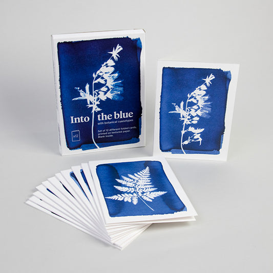 Botanische Cyanotype Wenskaarten Set van 12