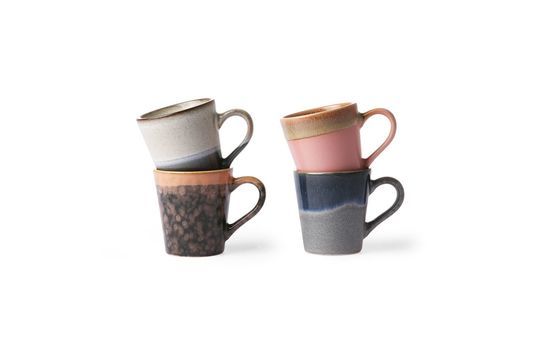 HKliving - Espresso mugs Polaris 70's keramiek, set van 4