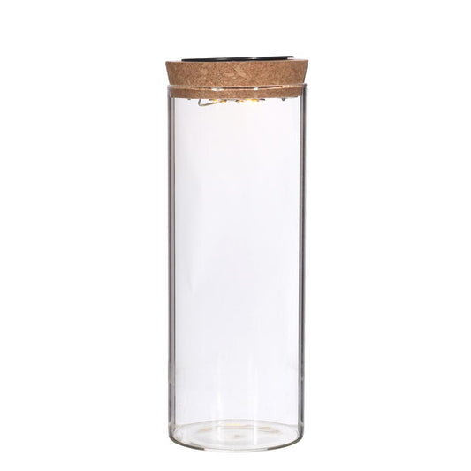 Glas met deksel van kurk 23cm
