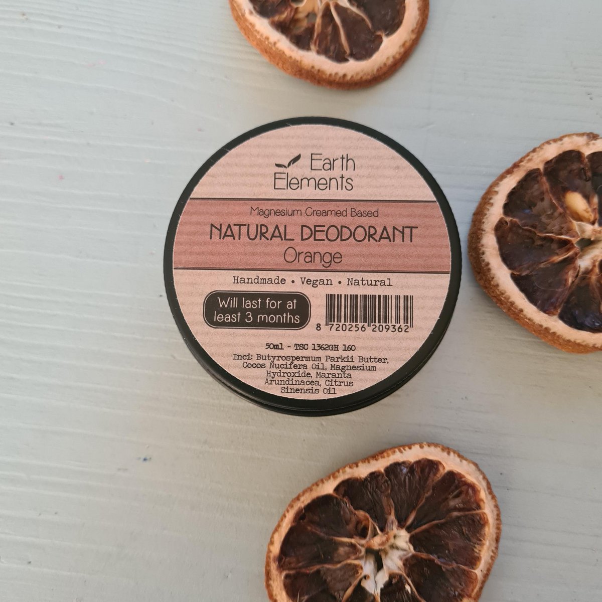 Natuurlijke deodorant Orange, zonder bakingsoda