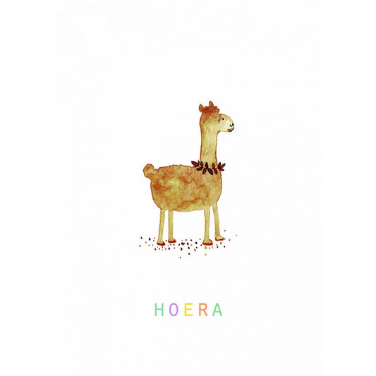 Wenskaart - Hoera lama