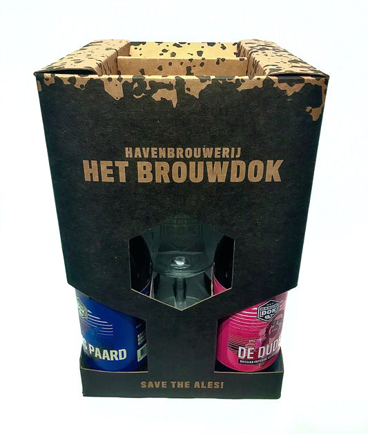 Het Brouwdok Harlingen - 4pack met bier glas