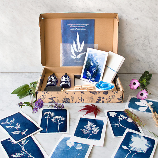 Cyanotype cadeauset - DIY kit om zelf blauwdrukprints te maken