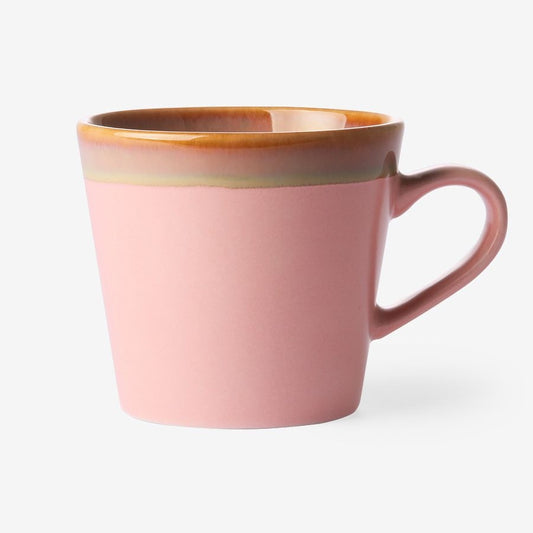 HKliving - Cappuccino mok Pink 70's keramiek