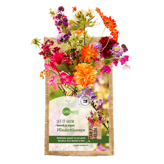 Recycled hangtuintje Vlinderbloemen in fairtrade bloempot