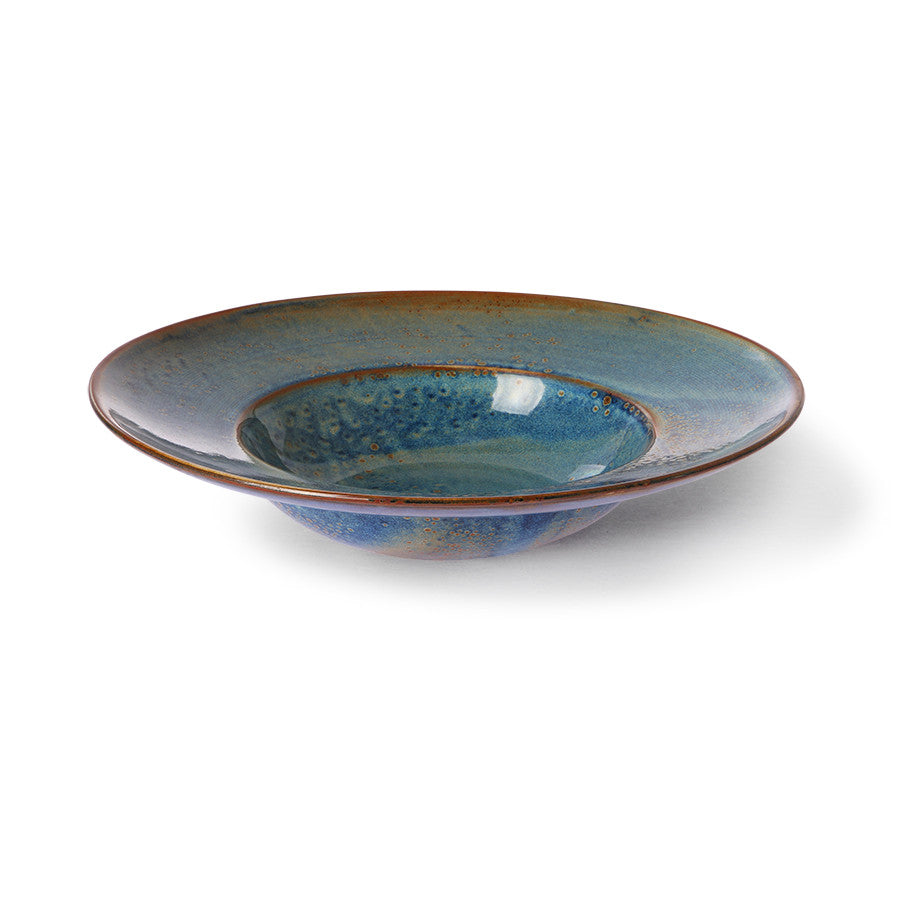 HKliving - Pastabord Rustic blue, Chef ceramics