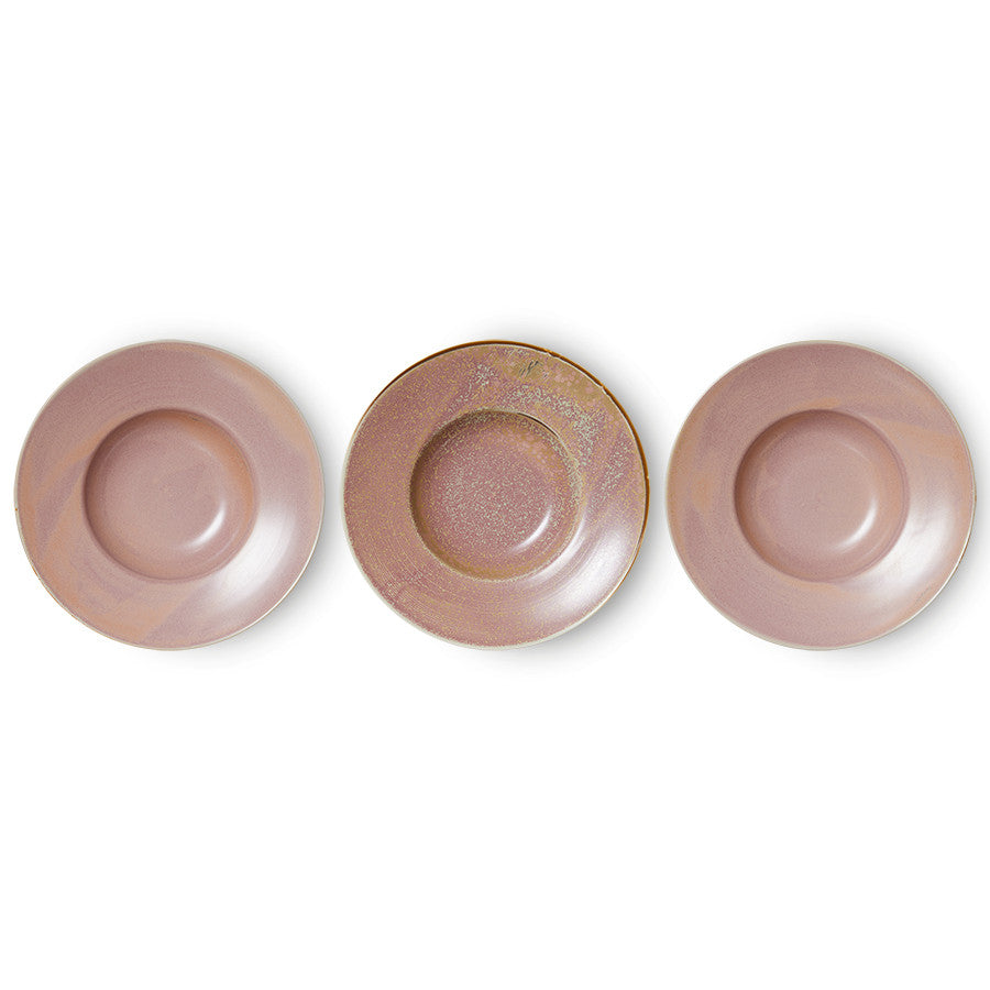 HKliving - Pastabord Rustic pink, Chef ceramics